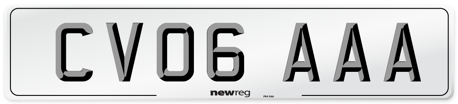 CV06 AAA Number Plate from New Reg